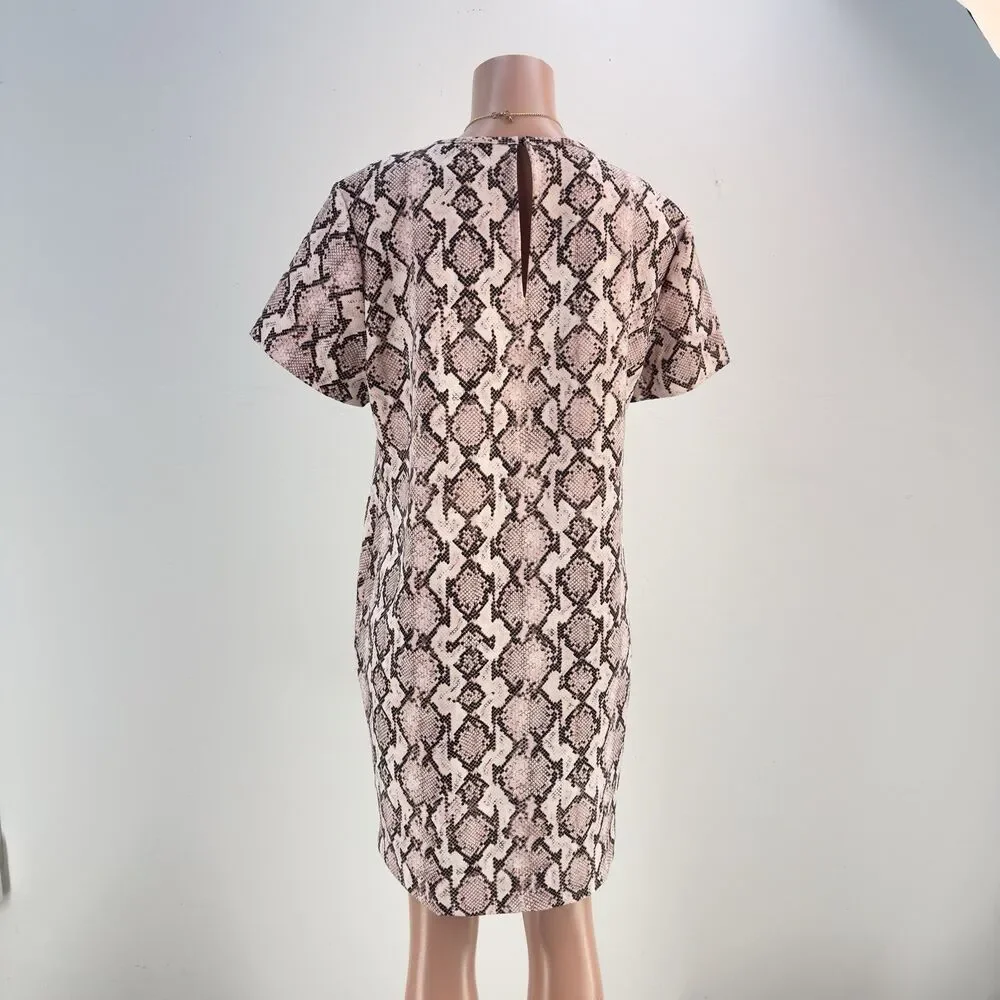 Michael Kors Snakeskin Print Dress Womens XL Short Sleeve - Picture 7 of 17